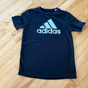 Adidas Black T-Shirt Youth 11-12 yrs Sporty Athletic Tee Short Sleeve